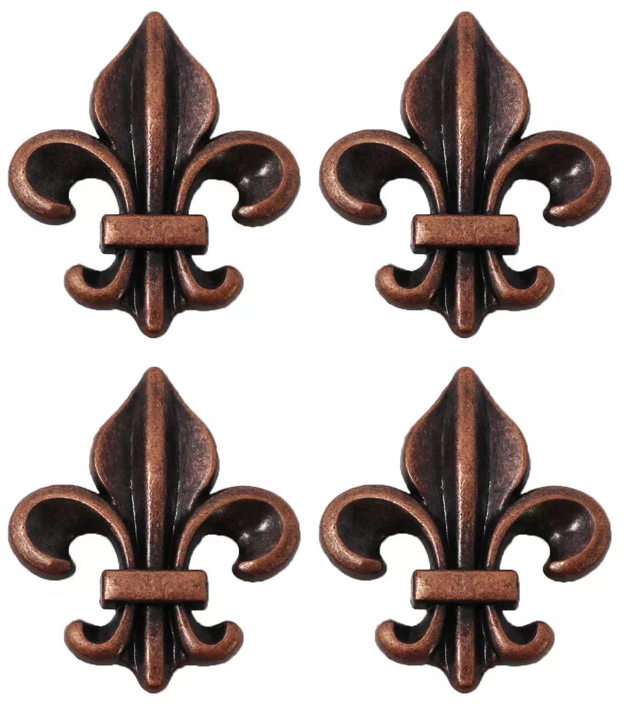 1-1/4" Set of 4 Conchos Western Saddle Tack Copper Fleur De Lis Co536