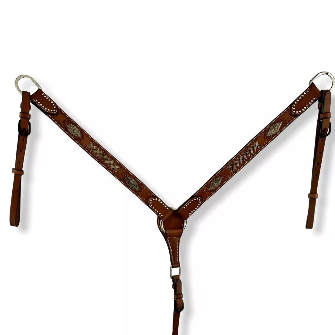 1.25" wide medium Argentina cow leather breast collar