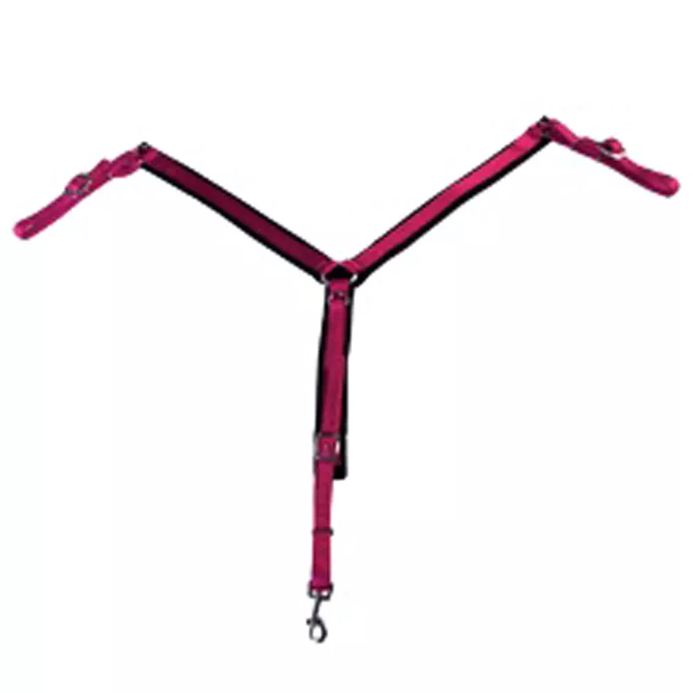 1 Inch Hilason Nylon Black Felt Lined Horse Breast Collar Raspberry