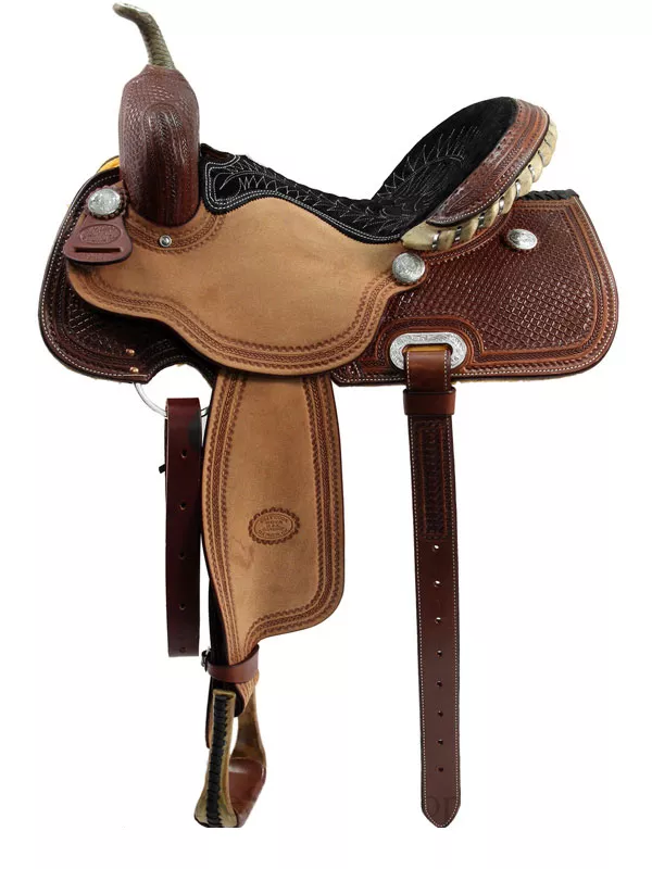 14″ – 16″ Billy Cook Half Breed Waffle Tooled Barrel Saddle 1907