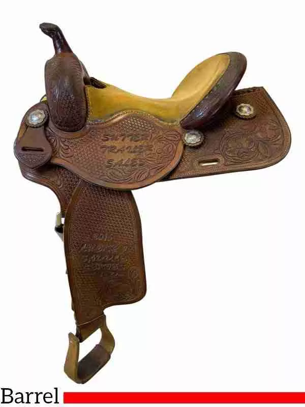 14.5Inch Used Bob’s Custom Trophy Barrel Saddle