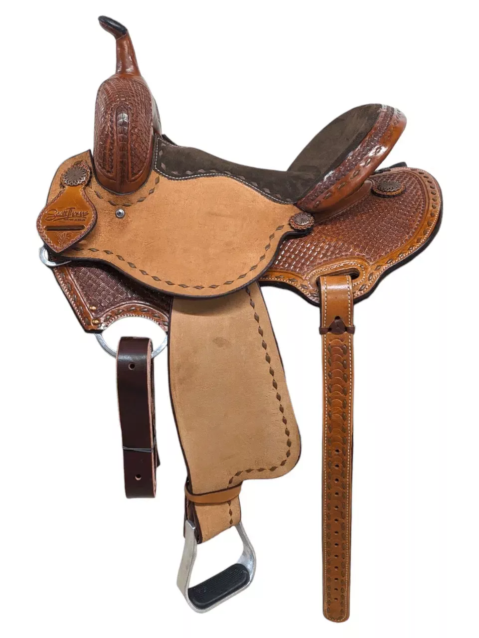 14″ New Scott Thomas Flex Tree Western Barrel Saddle 1-1178