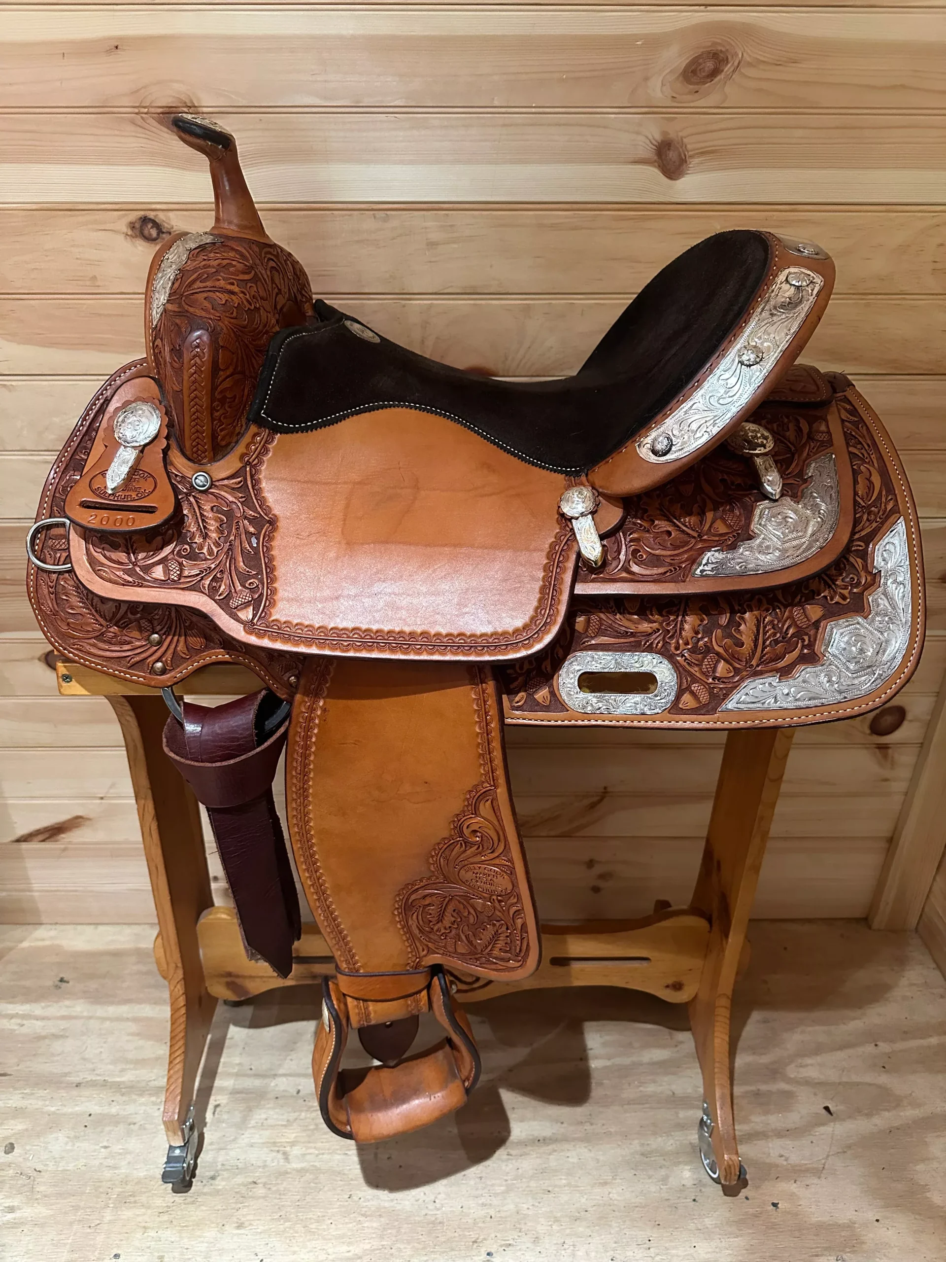15” Billy Cook Maker Sulphur,OK Silver Barrel Racing Saddle Model 2000