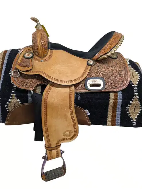 15″ Used Tex Tan Western Barrel Racing Saddle 742-6164