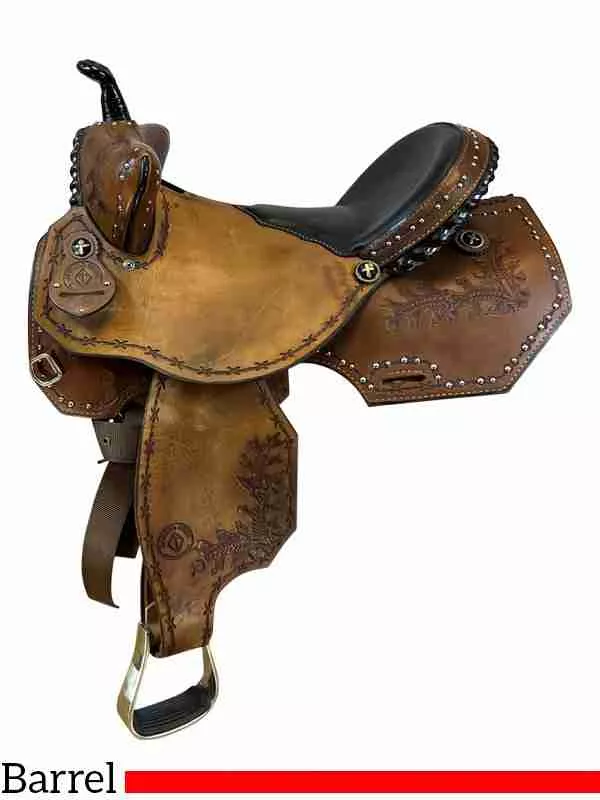 16 Inch Used Diamond Cross Barrel Saddle