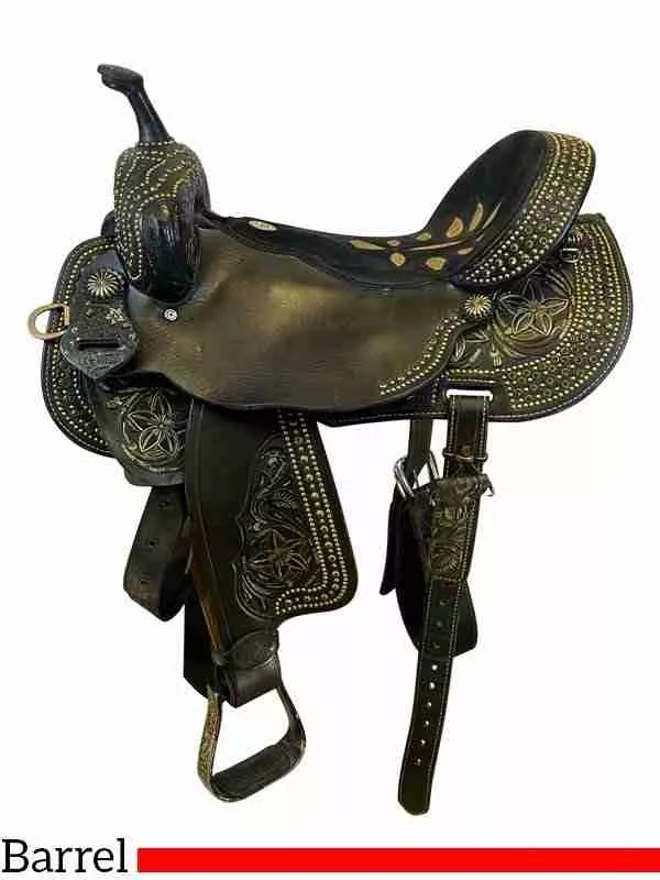 16 Inch Used Double J Pozzi Pro Racer Barrel Saddle