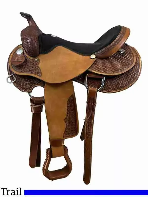 17 Inch Used Rocking R Trail Saddle 1818