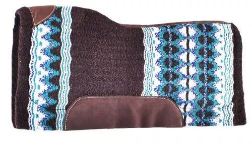 34" x 36" BROWN AND TEAL MEMORY FELT BOTTOM SADDLE PAD
