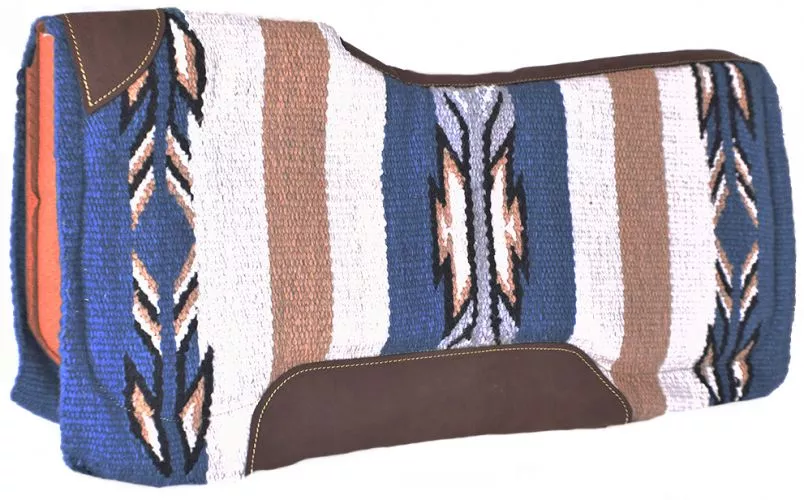 34" x 36" x 3/4" TEAL, BEIGE, BLACK AND BROWN COLORED MEMORY FELT BOTTOM SADDLE PAD