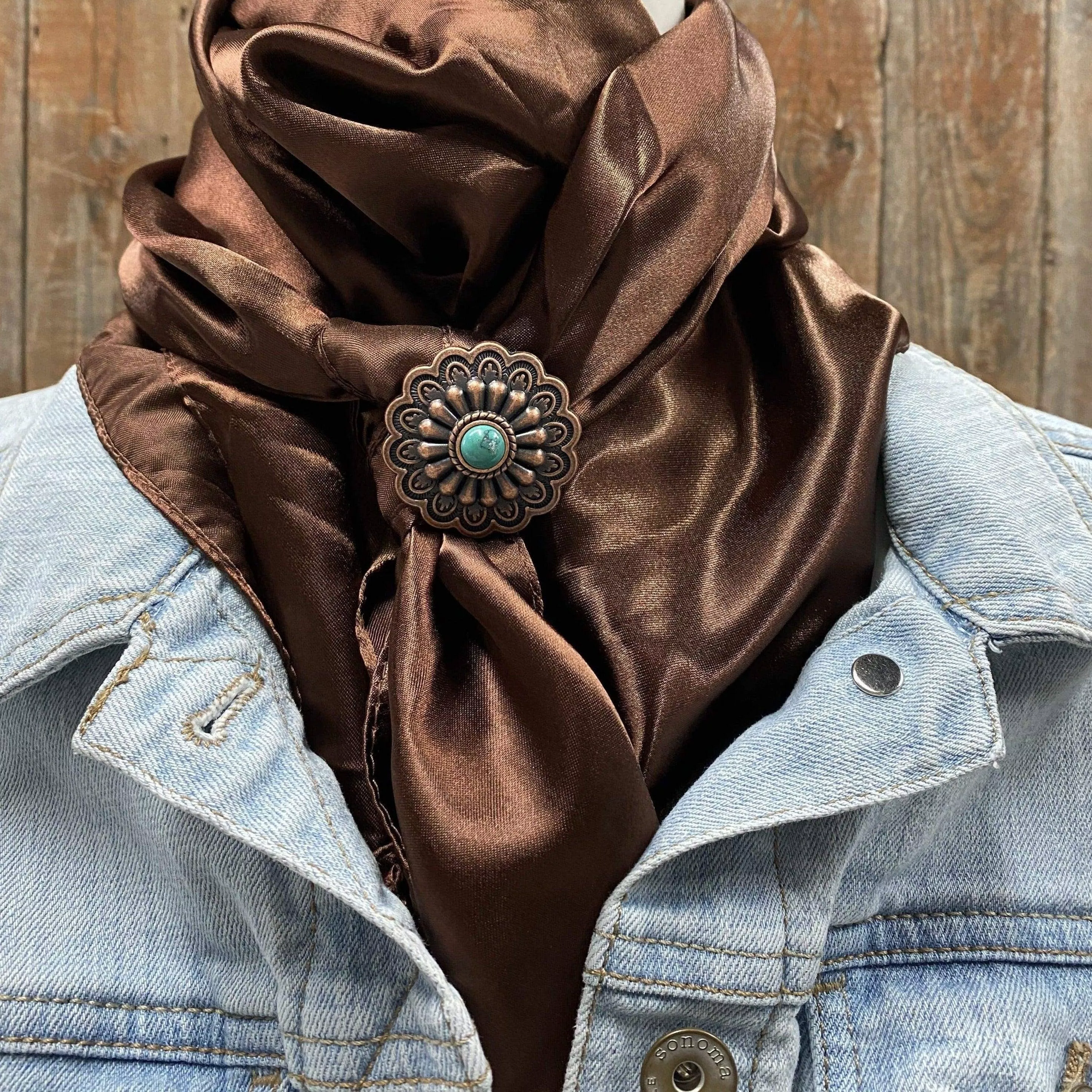 35X35"Solid Brown Wild Rag/Scarf - W103L Slide WRSC2B