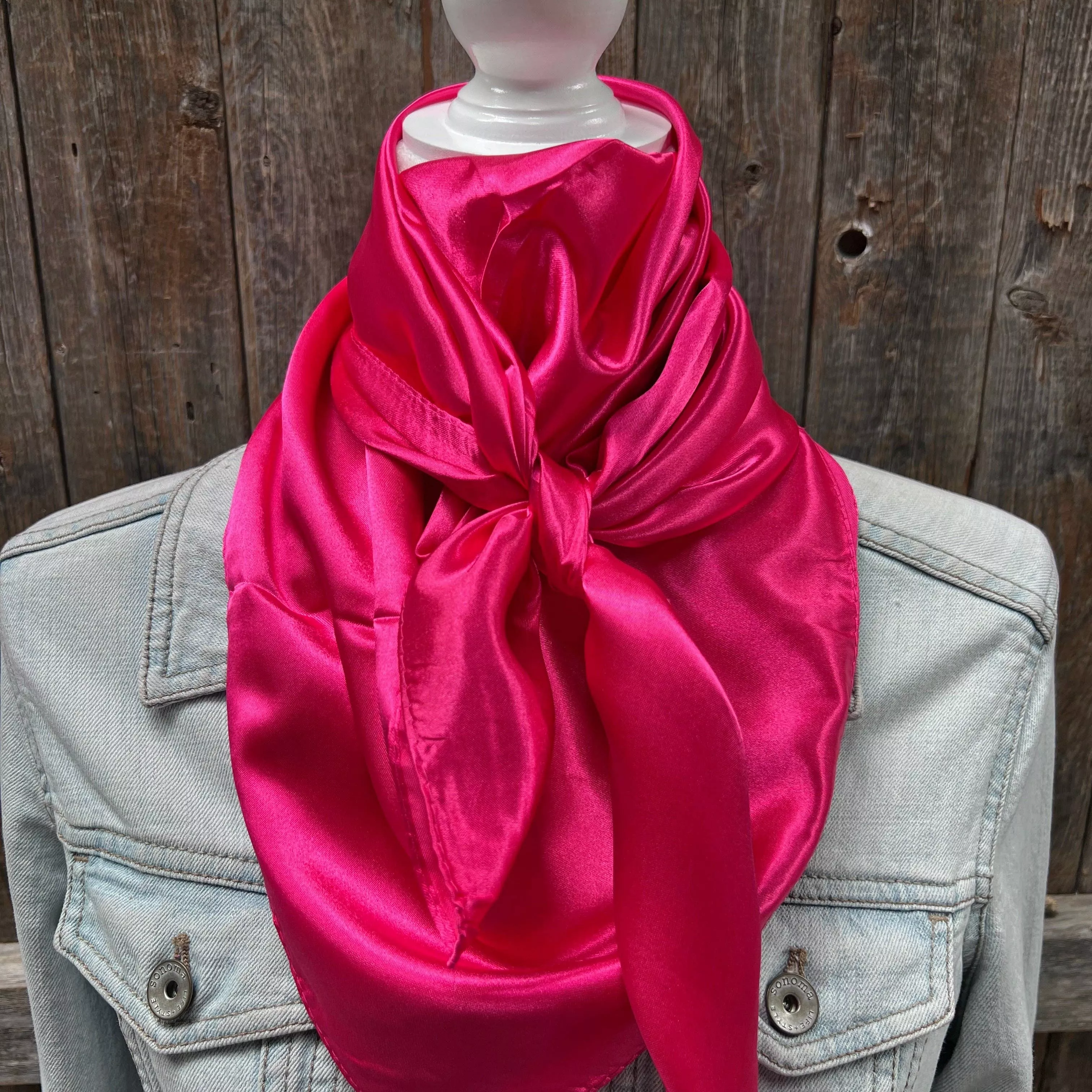 35X35"Solid Hot Pink Wild Rag / Scarf WRS25