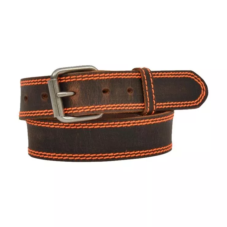 3D Brown Belt With Orange Stitching1197
