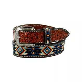 3D Mens Multi Embrd Aztec Belt