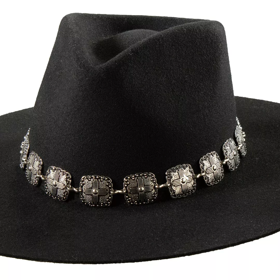 3D Scalloped Cross Concho Hat Band D740001836