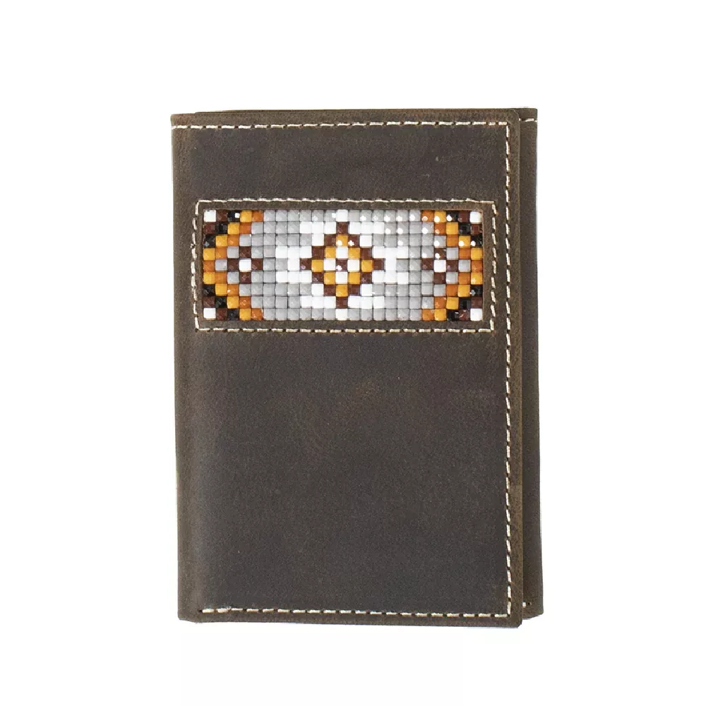 3D Trifold Southwest Inlay Beaded Wallet