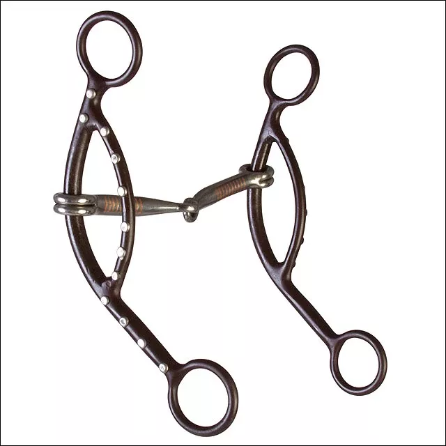 5-1/8 In Hilason Brown Steel Sliding Snaffle Mouth Gag Horse Bit