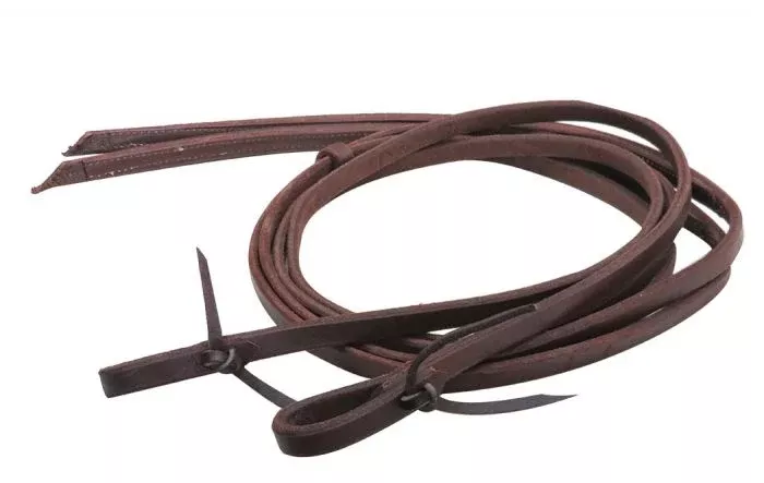 5/8" x 8' HEAVY OILED REINS, WEIGHTED ENDS