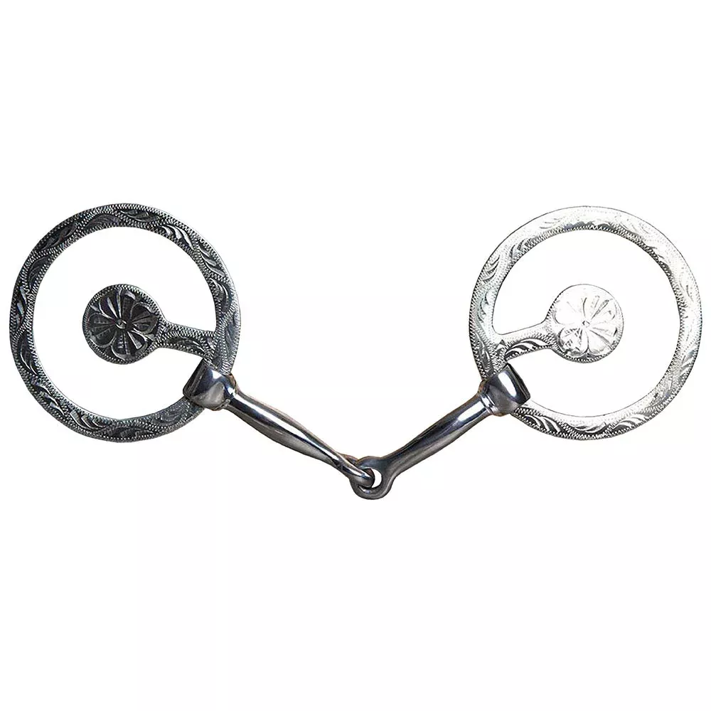 5" Hilason Western Engraved Concho Horse Mouth Ring Snaffle Bit