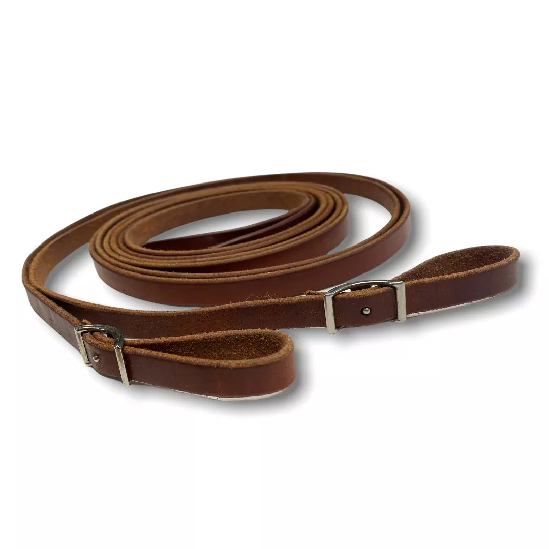 6.5 ft Harness leather narrow split reins By Larry Randall