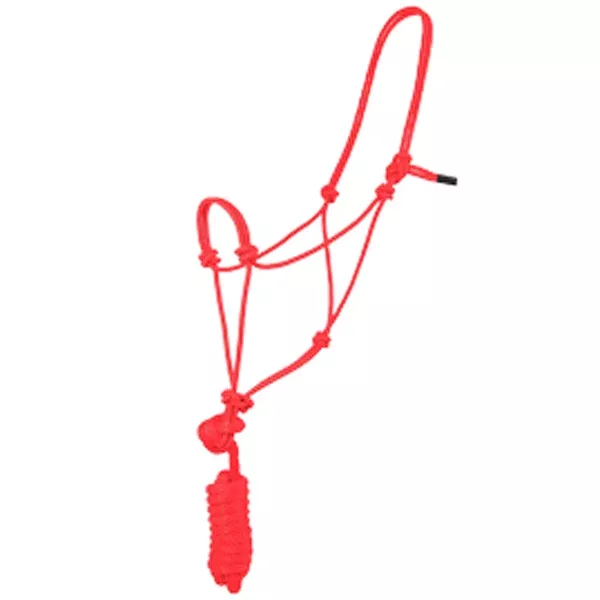 8 Ft Hilason Horse Halter Basic Poly Rope With Lead Red