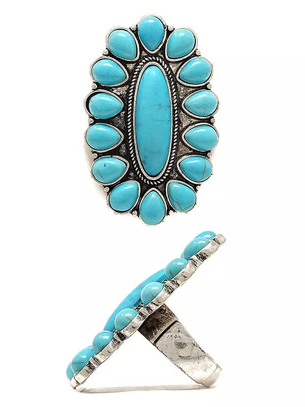 ( A495 )TURQUOISE STRETCH RING
