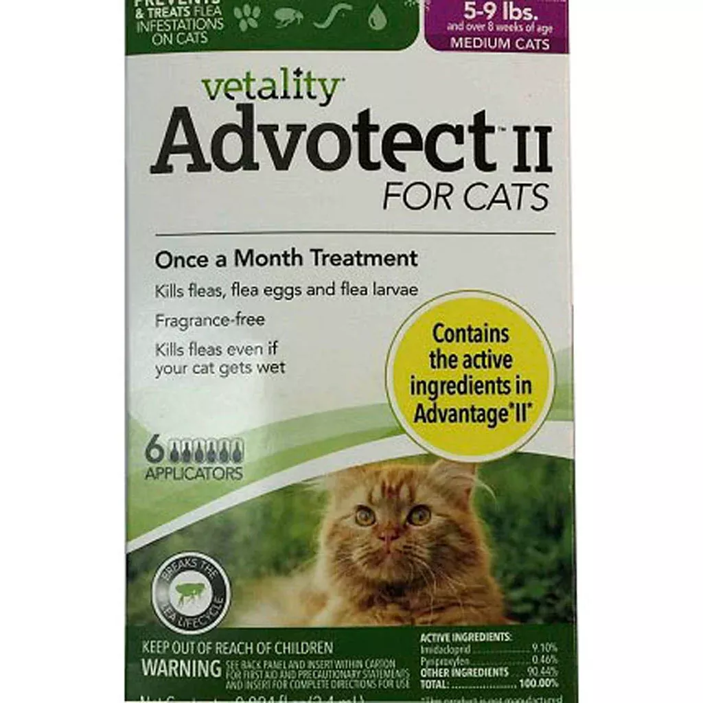 Advotect II Flea and Tick Treatment for Cats 9+ lb, 6 Pack
