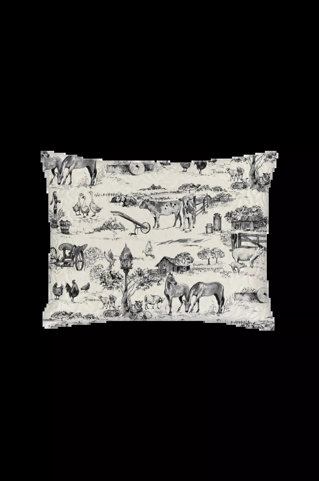 Aledo Toile Linen Black Sham