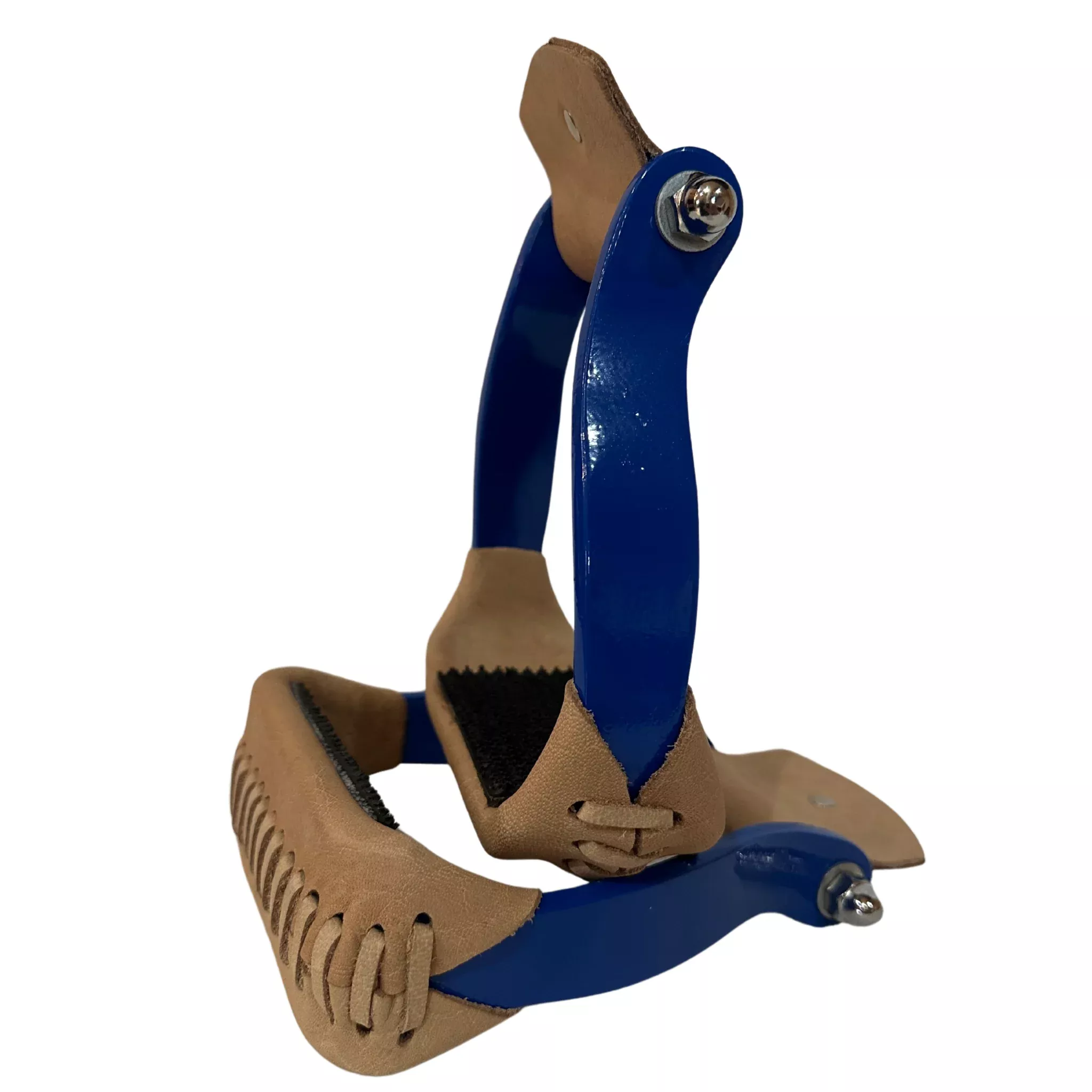 Aluminum Grip 2” Barrel Racing Stirrups, Pair (Blue)