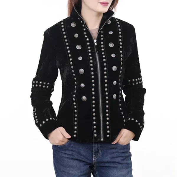 American Darling ADDR015 Velvet Women shirt dress Tunic Ladies girl Top Black