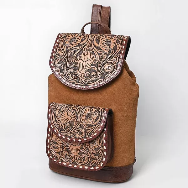 American Darling Hand-Tooled Leather Backpack Bag