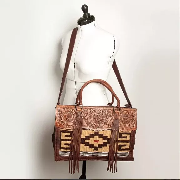 American Darling Saddle Blanket & Tooled Lg Tote ADBGZ200D