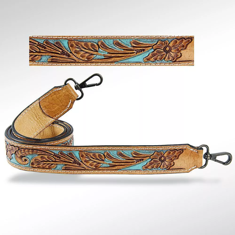 American Darling Turq Tooled Shoulder Strap ADSTF107