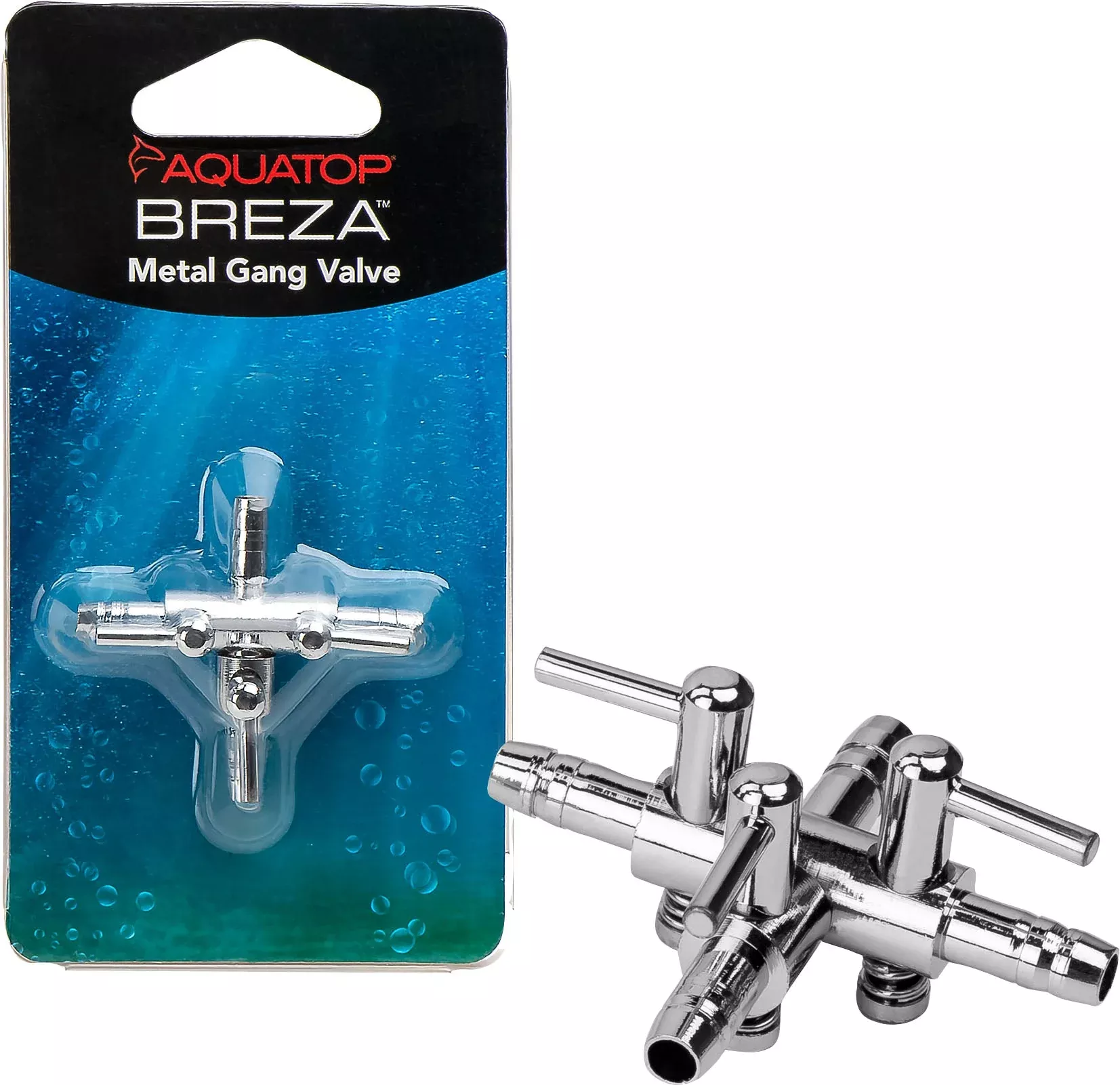 Aquatop Breza 3-Way Metal Gang Valve, Gray