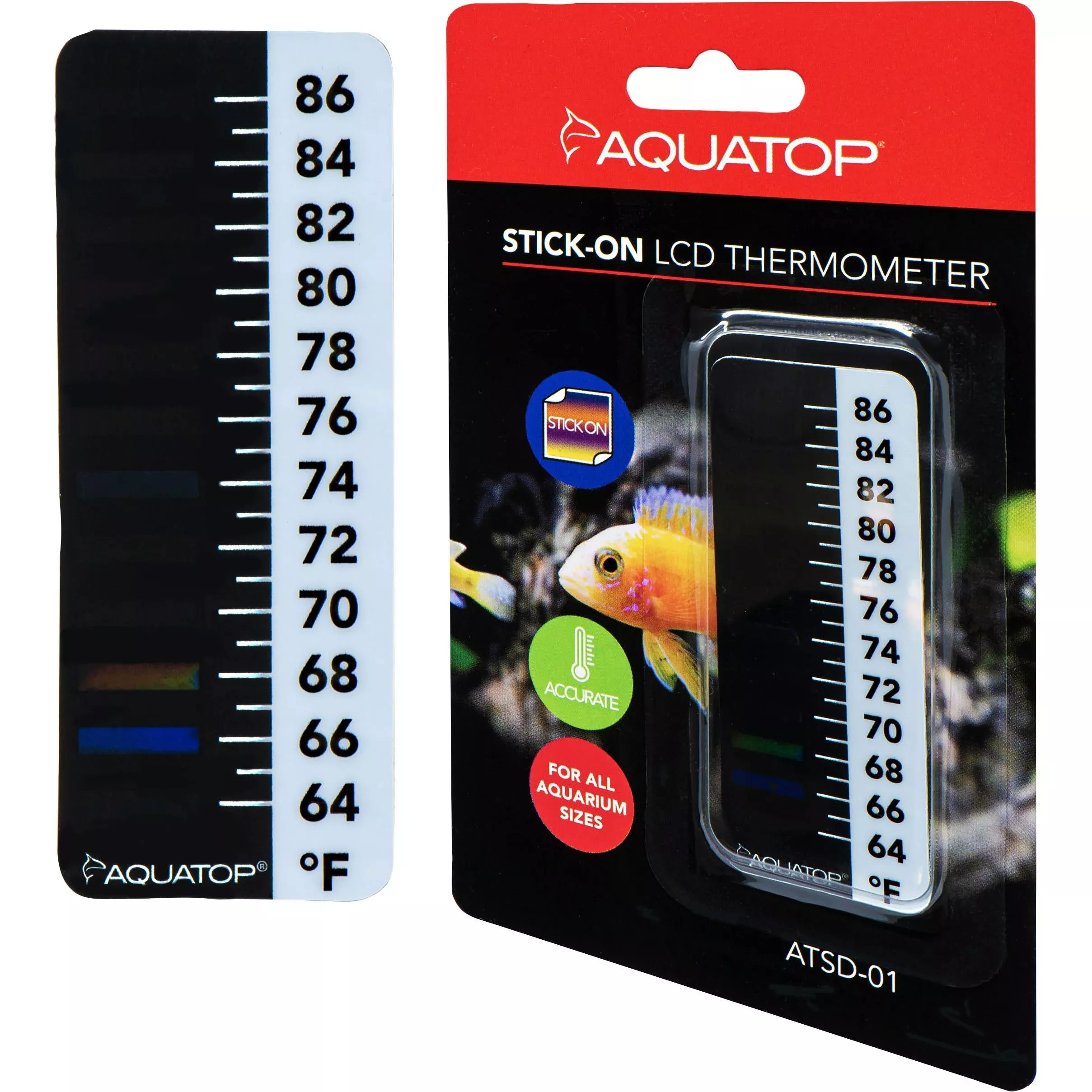Aquatop Digital Stick-On Aquarium Thermometer 64-86F