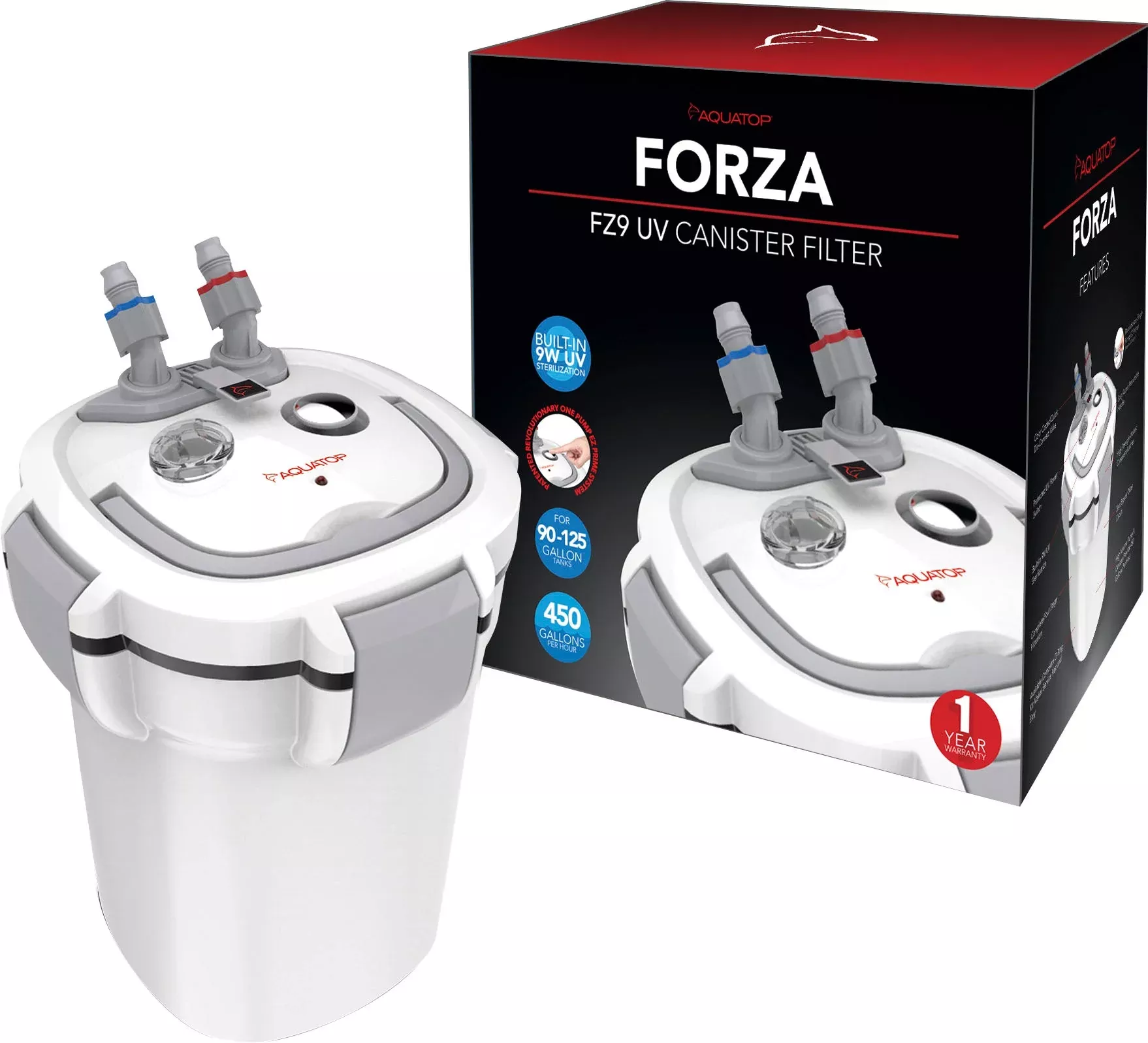 Aquatop Forza Canister Filter with 9W UV Sterilizer White