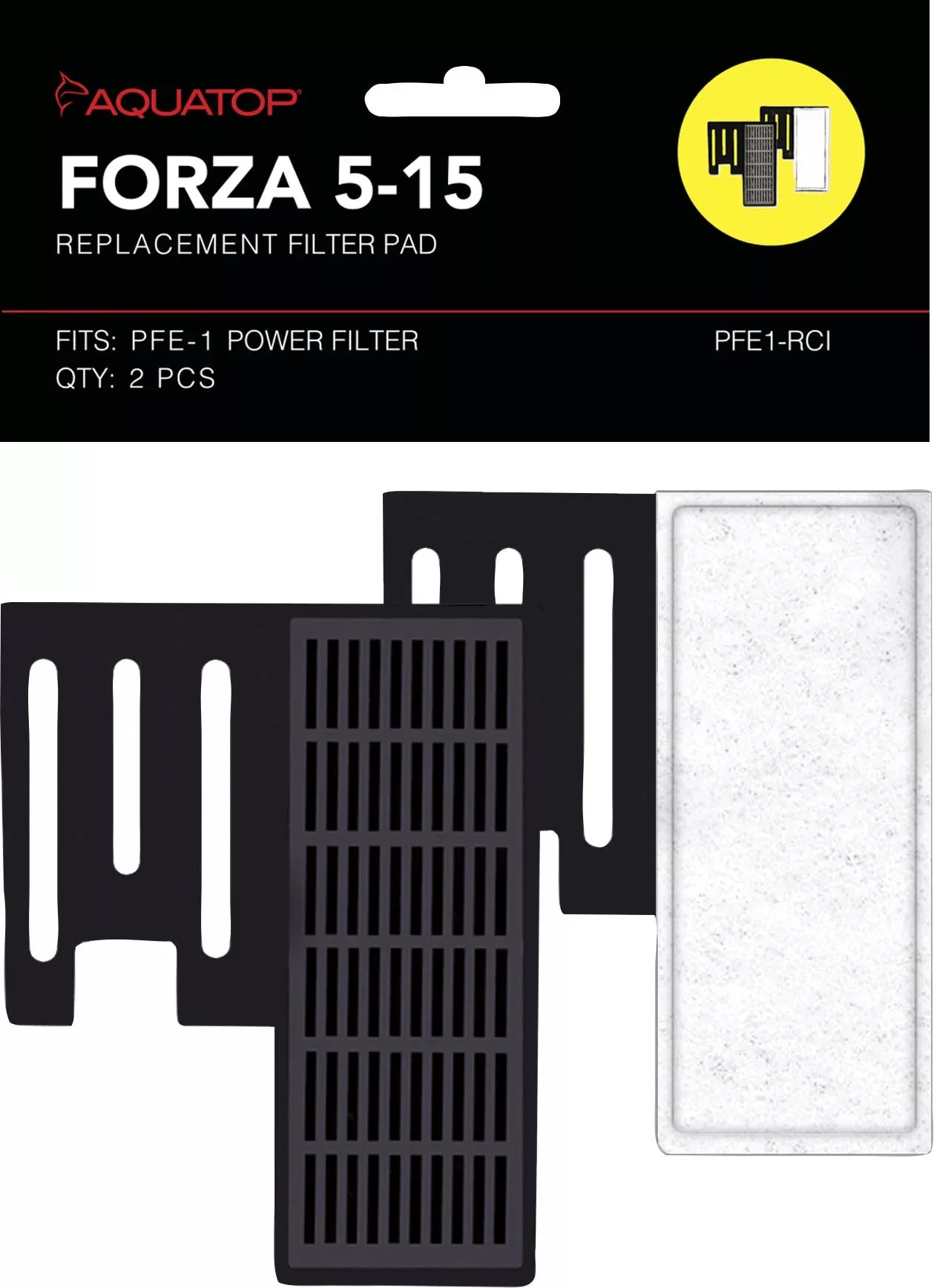 Aquatop Forza Filter Pad with Activated Carbon, 5-15 gal, 2 Pack