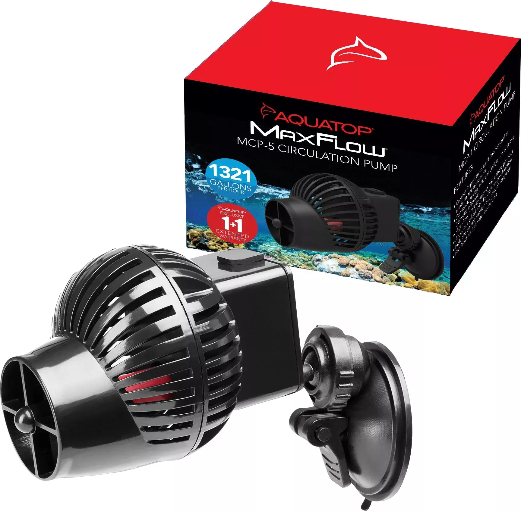 Aquatop MaxFlow Aquarium Circulation Pump, 50-125 Gal, Black