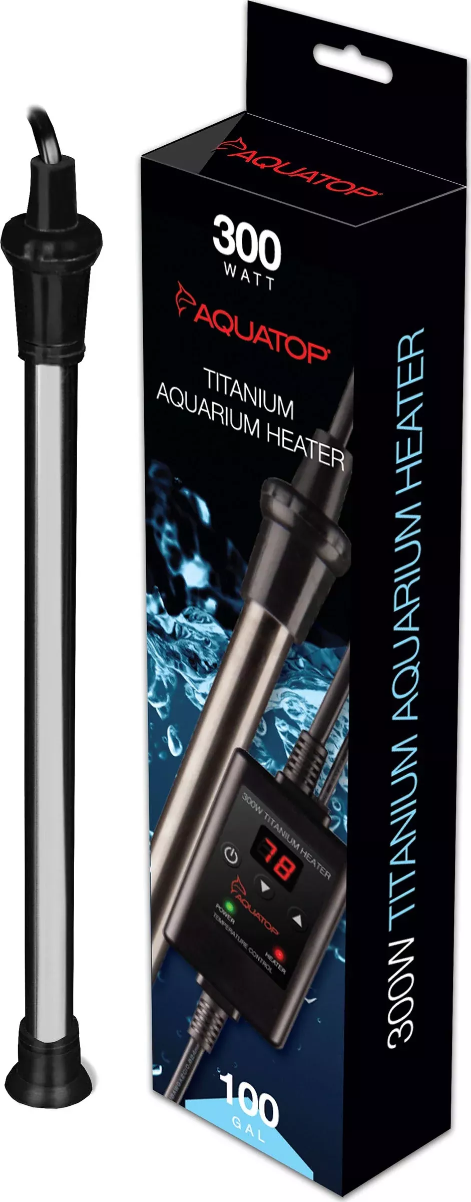 Aquatop Titanium Submersible Heater with Controller 300 Watt