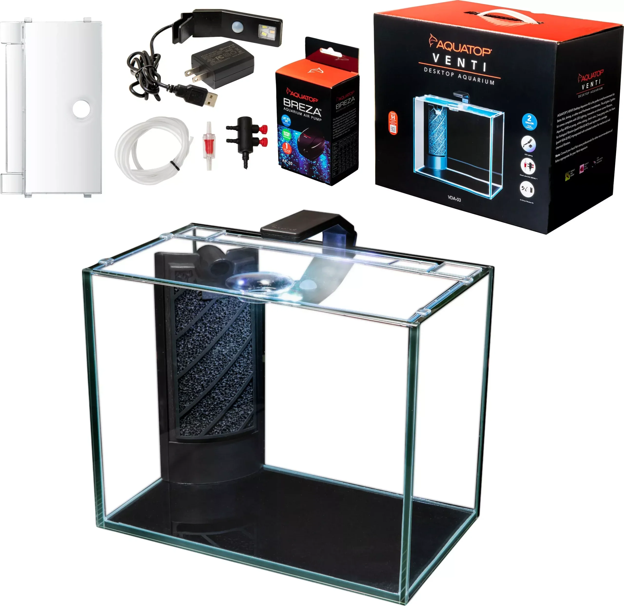 Aquatop Venti Professional Showcase Aquarium 2 gal