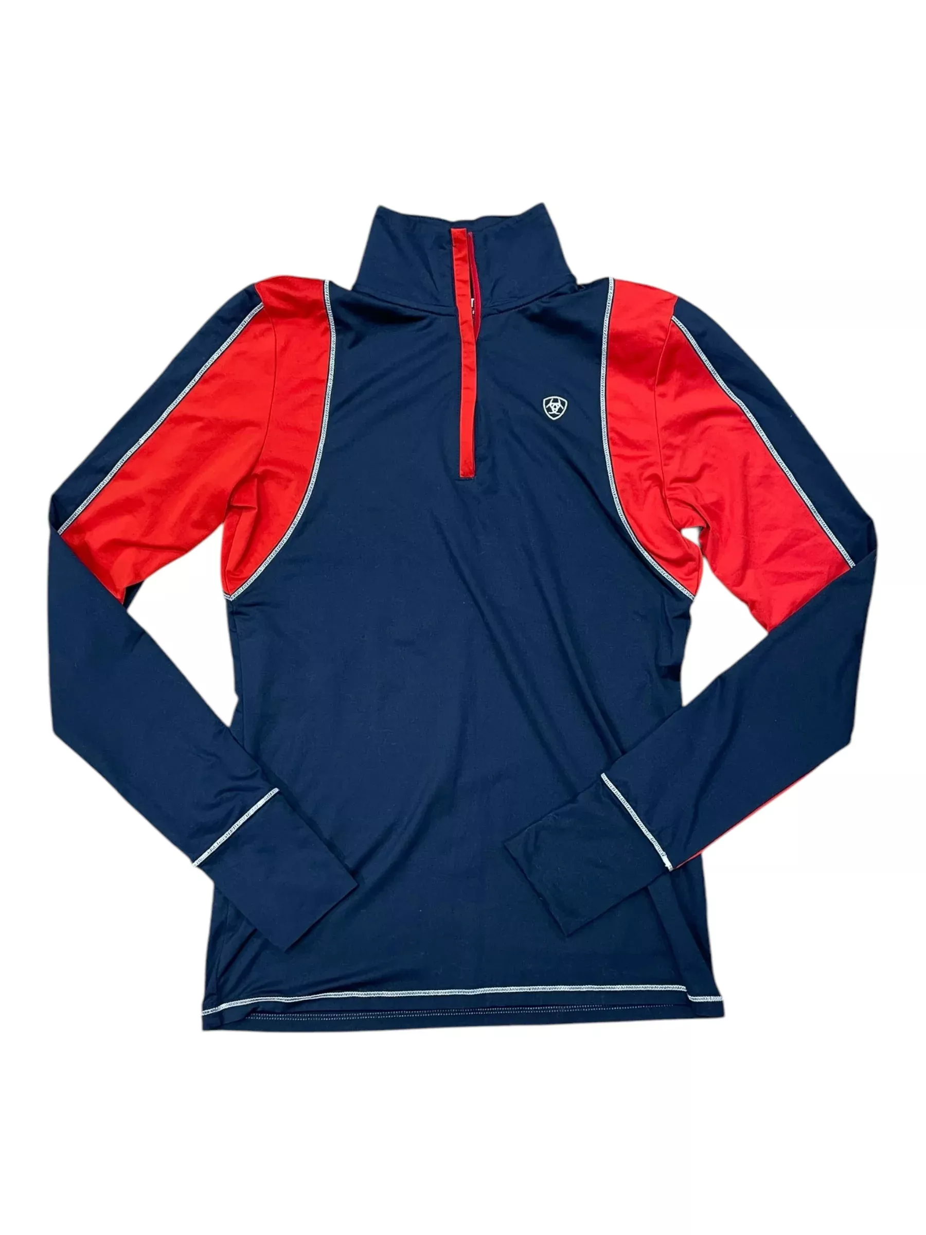 Ariat LS 1/4 Top - Red/Navy - S - USED