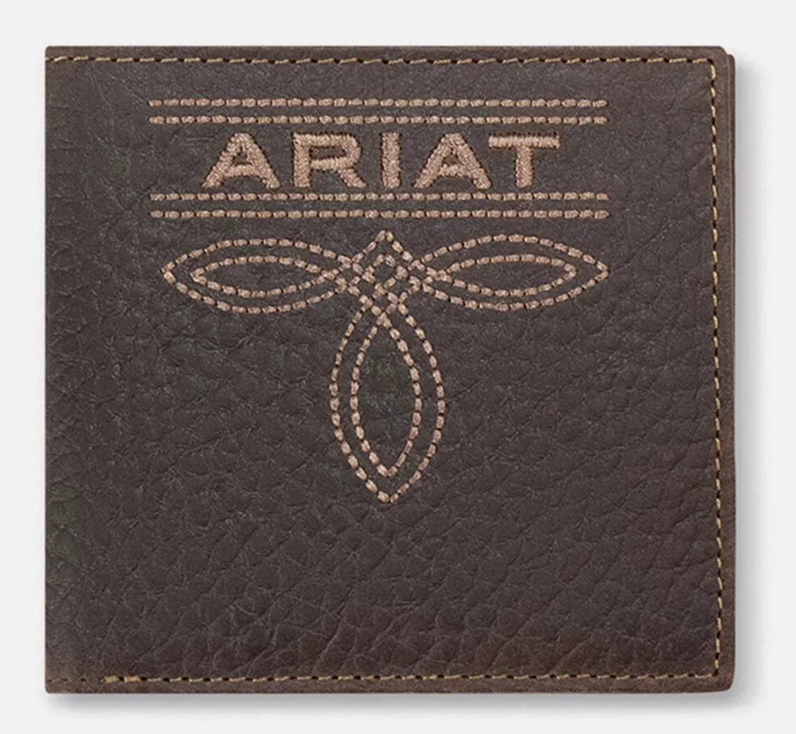 Ariat Men's Large Bifold Bug Stitch Wallet