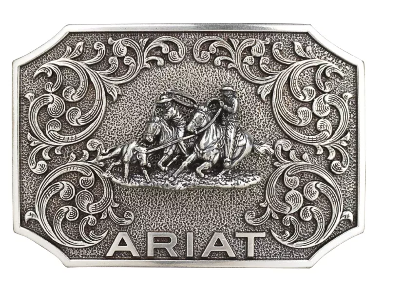 Ariat Men's Rectangle Team Roper Belt Buckle