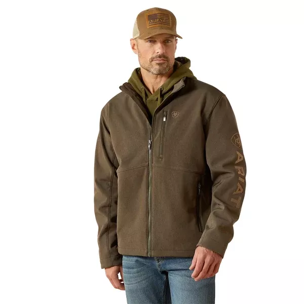 Ariat Mens Jacket | Logo Softshell | Earth Green Heather