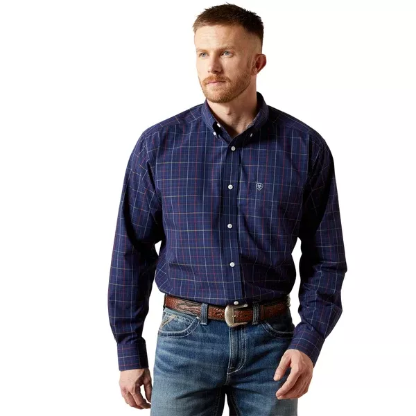 Ariat Mens Shirt | Wrinkle Free Blaze | Navy