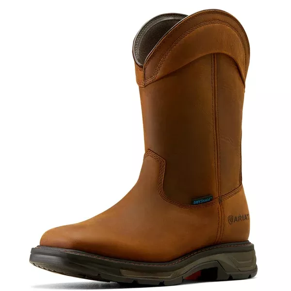 Ariat Mens Work Boots | Workhog XT Wellington H2O | Distressed Brown