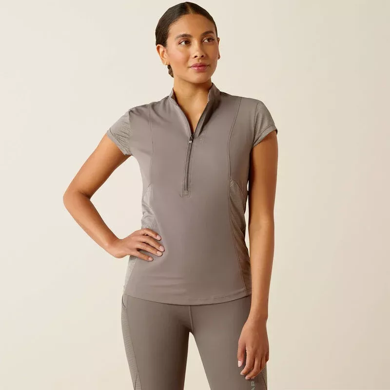 ARIAT WOMEN'S BREATHE 1/2 ZIP CAP SLEEVE BASELAYER