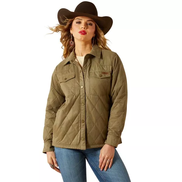 Ariat Womens Jacket | Grizzly Quilted Barn | Dusky Green