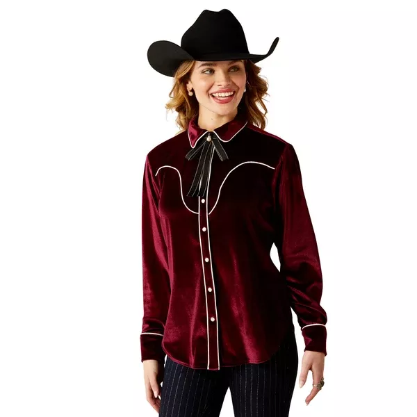 Ariat Womens Shirt | Casa Rosa | Burgundy