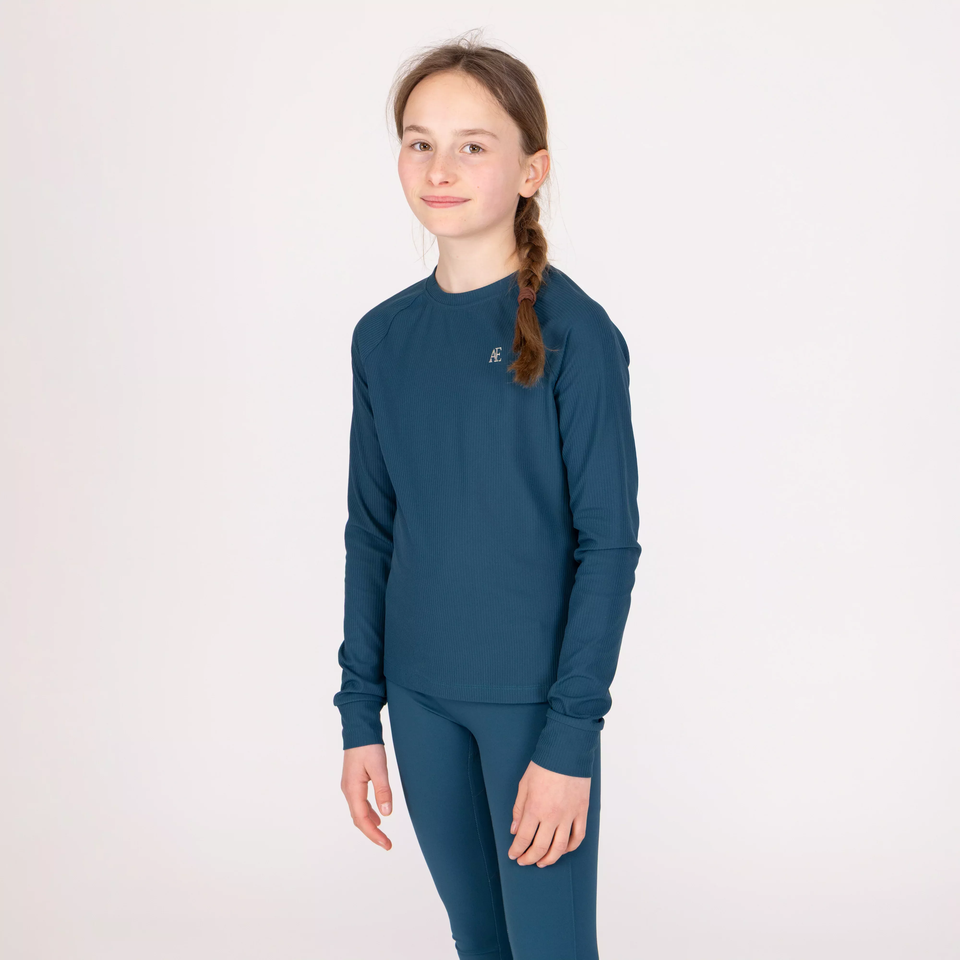 Aubrion Equestrian Ribbed Long Sleeve Top - Young Rider