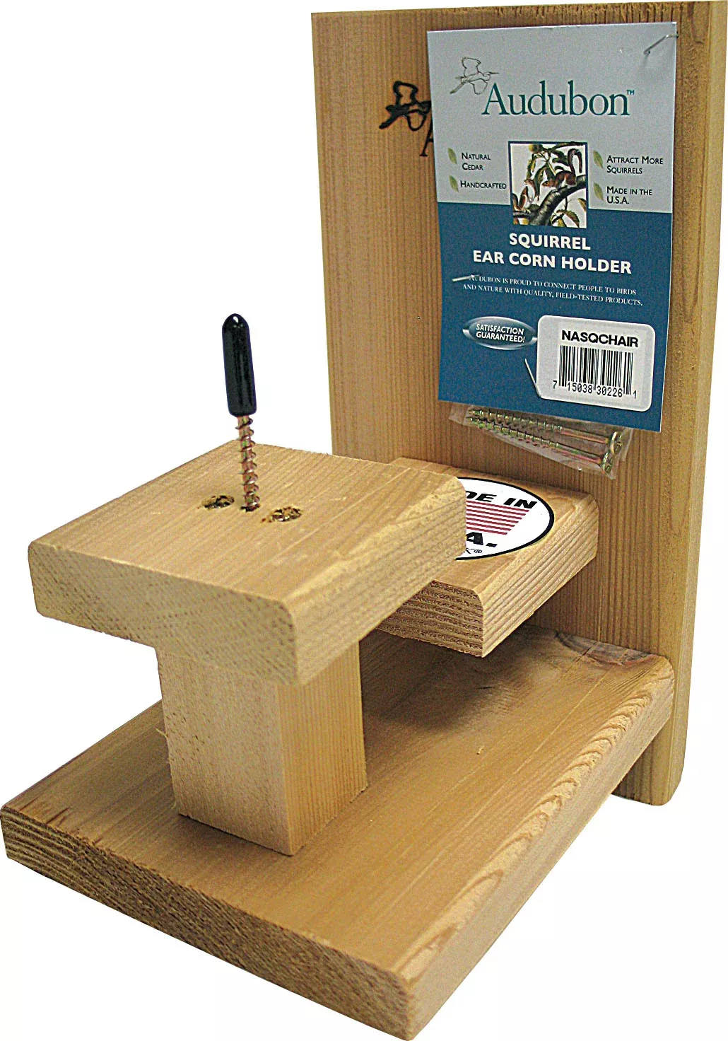 Audubon Squirrel Chair Feeder, 1 Ear Corn, Tan